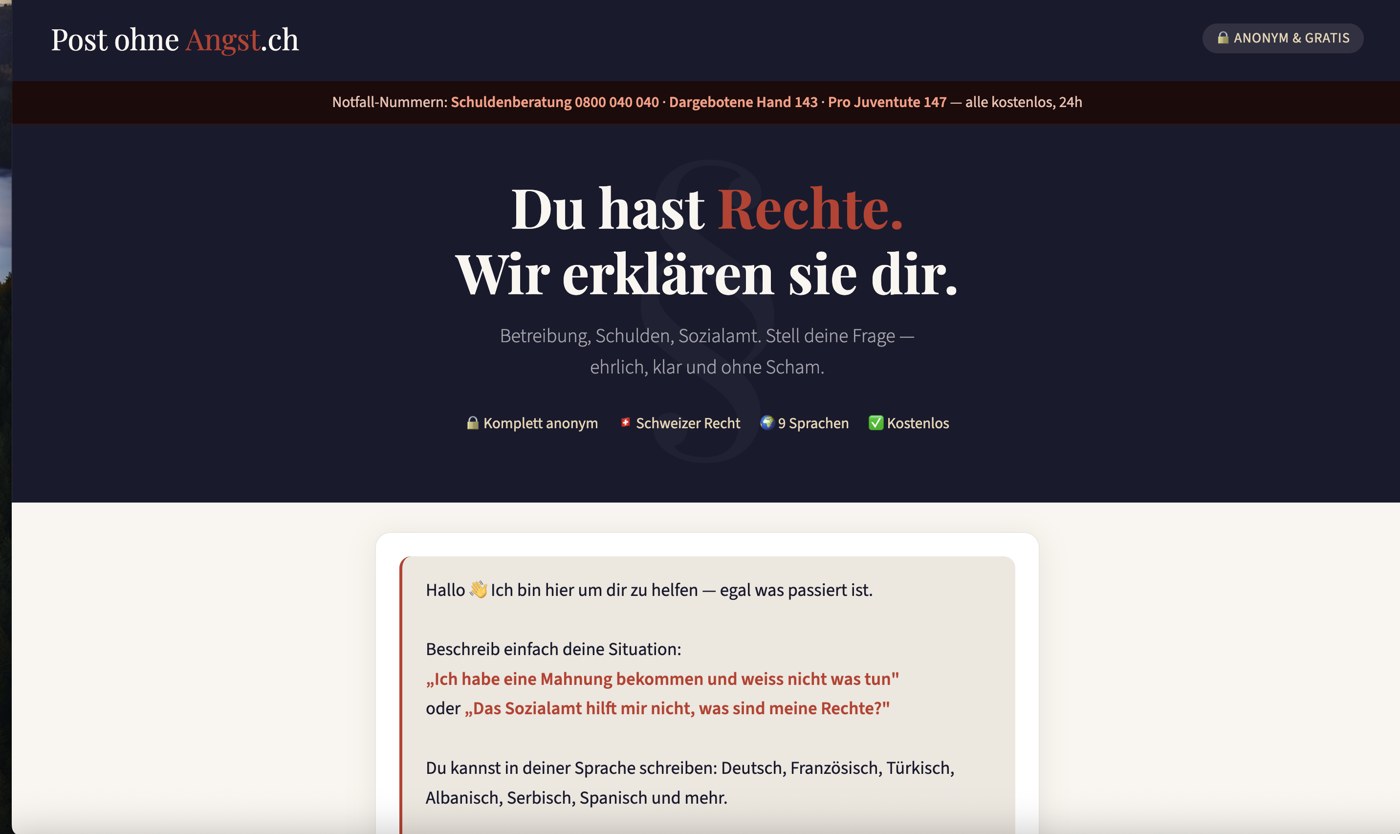 Website postohneangst.ch